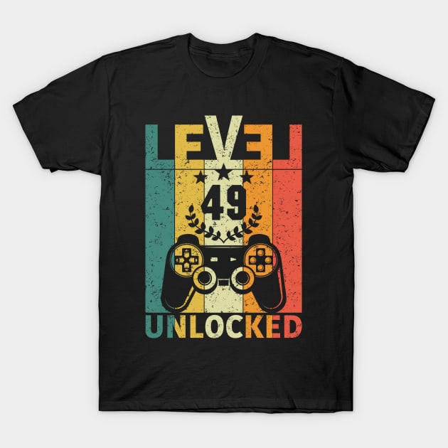 Level 49 Unlocked Funny Video Gamer 49th Birthday Gift T-Shirt by nadjahcom